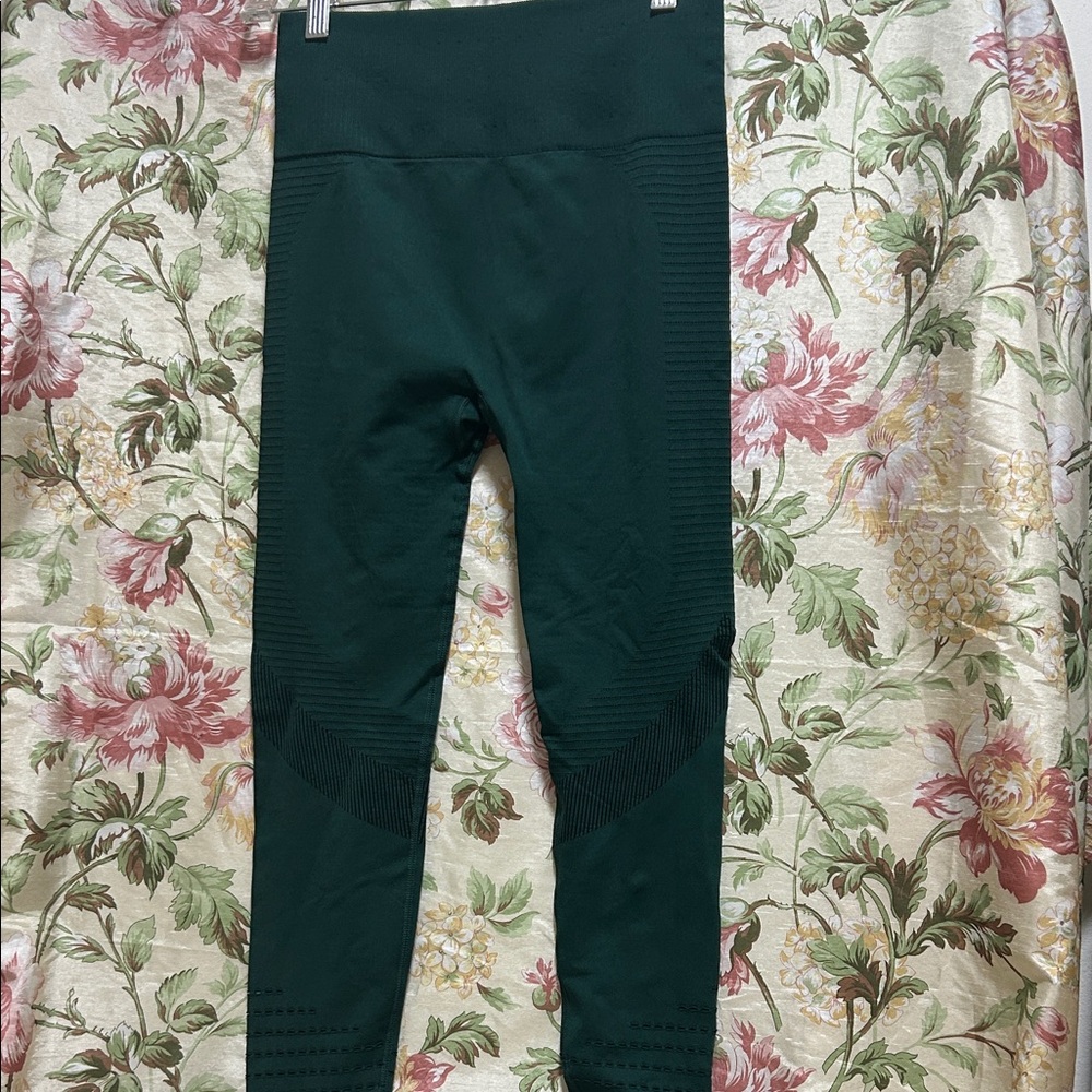 High-Waist Leggings - Dark Green